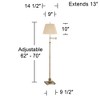 360 Lighting Westbury Modern 70" Tall Standing Floor Lamp Skinny Adjustable Swing Arm Height Gold Metal Brass Finish Living Room Pleated Beige Shade - 4 of 4