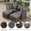 YOOCOZZ 2-Seater Outdoor Daybed with Foldable Awning & Cushions - 3 of 4