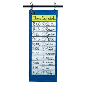School Smart Pocket Chart with 14 Pockets, 33 x 12-1/2 Inches, Blue - 1 of 4