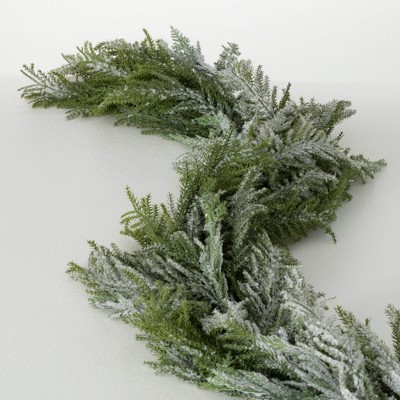 60"L Sullivans Artificial Norfolk Island Cedar Christmas Garland, Green, Indoor Christmas Decor