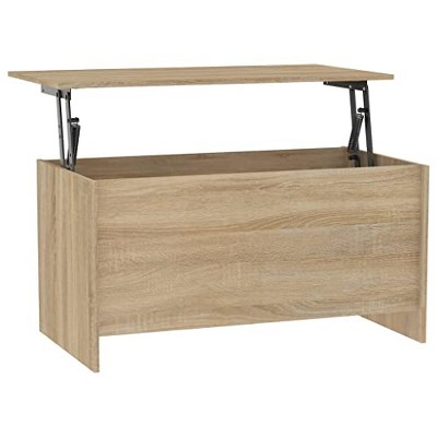 vidaXL Lift Top Coffee Table with Hidden Storage, Sonoma Oak Color, Modern Design, Engineered Wood,