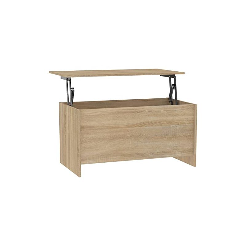 vidaXL Lift Top Coffee Table with Hidden Storage, Sonoma Oak Color, Modern Design, Engineered Wood,, 1 of 9