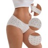 INSPIRE CHIC Women's Flower Print Mid-Waisted Full Coverage Elastic Comfortable Breathable Cotton Briefs - 3 of 4