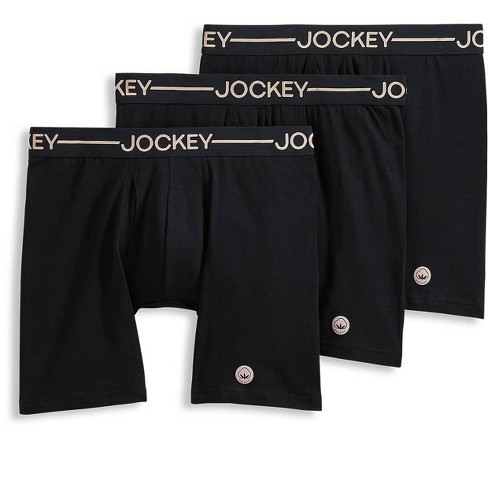 Jockey Men's Organic Cotton Stretch 6.5 Boxer Brief - 3 Pack 2XL Black