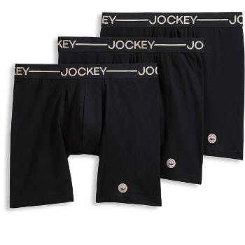 Jockey Men's Organic Cotton Stretch 6.5" Boxer Brief - 3 Pack