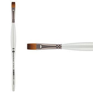 Borciani e Bonazzi UNICO Fiamatto Synthetic Series 821 Paint Brush, Flat Size 10 - For Acrylic and Watercolor Painting - Ergonomic Handle, - 1 of 4