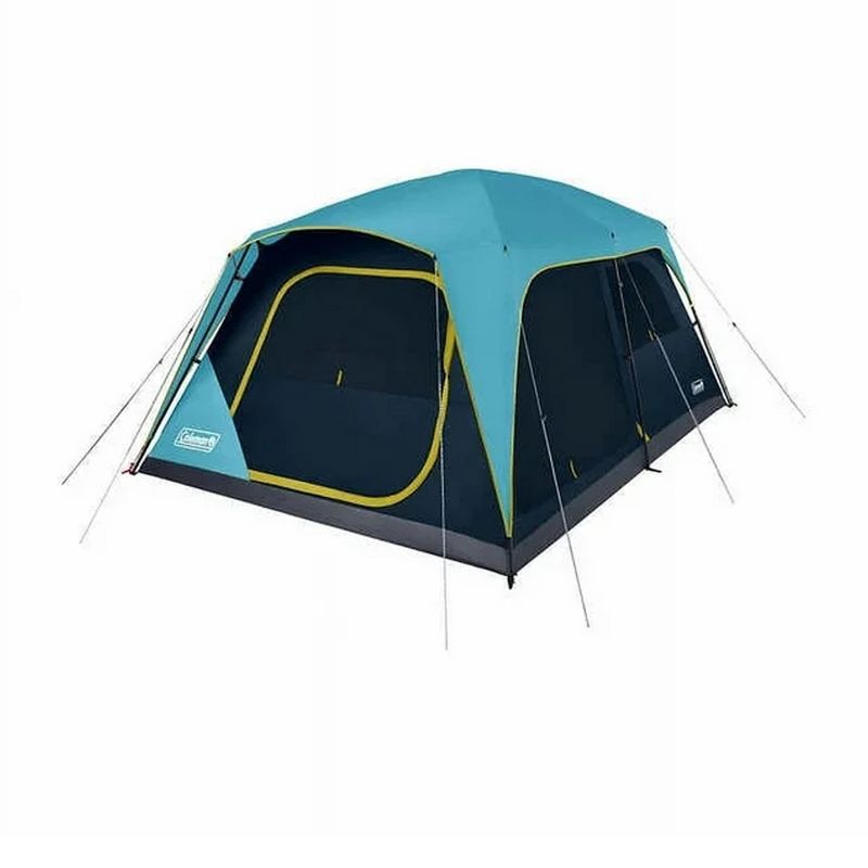 Coleman Skylodge 10 Person Instant Camping Tent with E Port, Mesh Storage Pockets, Ground Vent, WeatherTec System, and Carry Bag, Blue/Black, 1 of 7