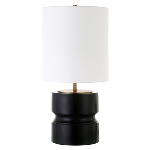 Hampton & Thyme 27 Tall Table Lamp With Fabric Shade Matte Black/brass :  Target