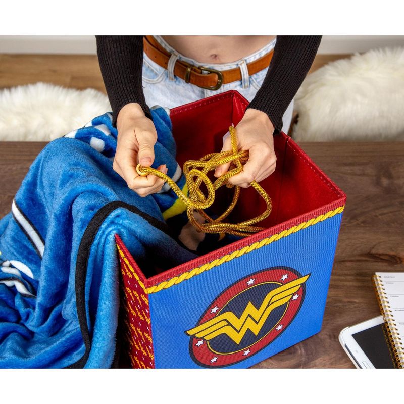 Ukonic DC Comics Wonder Woman Logo Storage Bin Cube Organizer | 11 Inches, 5 of 8