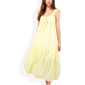 Anna-Kaci Women's Ruffled Strap Maxi Dress with Tie Front and Tiered Skirt for Everyday Looks - 1 of 4