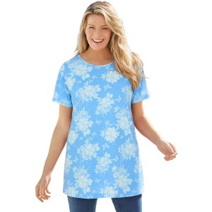 Woman Within Perfect Printed Crewneck Tunic - 1 of 4