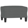 vidaXL 3-Seater Couch Sofa and Footstool Set - Dark Gray Fabric, Plywood/Metal Frame, Thick Padded Comfort for Living Room or Office - 4 of 4