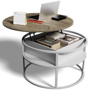 Coffee Table with Lift Top and Hidden Storage, Round Center Table for Living Room - 1 of 4