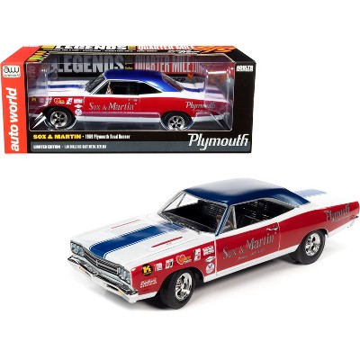 1969 Plymouth Road Runner "Sox & Martin" LOTQM "Legends of the Quarter Mile" 1/18 Diecast Model Car by Autoworld