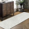Modern Symmetric Fine Line Printed Area Rug Ultra Thin Low Pile Machine Washable Stain Slip Resistant Non Shedding Pet Friendly Floor Carpet - 3 of 4