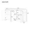 GlasFlength Decorative Storage Cabinets, Wood Frame, with Drawer, Grooved Sliding, Flexible movement, White, 59.8"*15.7"*32.9" - 2 of 3