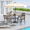 Tangkula Patio Table for 4 People w/ Umbrella Hole Wood-Like Tabletop Metal Support Legs - 4 of 4