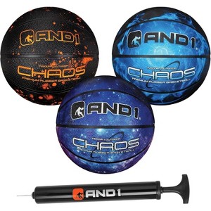 AND1 Mini Basketball 3 Pack Set for Kids (Deflated w/ Pump Included): - Size 3 7-Inch Premium Youth Size , Easy to Grip, Made for Indoors and Outdoors - 1 of 4