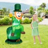 Costway 5 FT St Patrick's Day Inflatable Decoration Leprechaun Sitting on Hat for Yard - 2 of 4