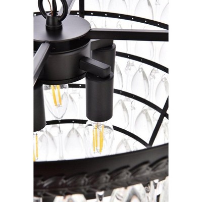 Nordic Black and Clear Crystal Tiered Chandelier