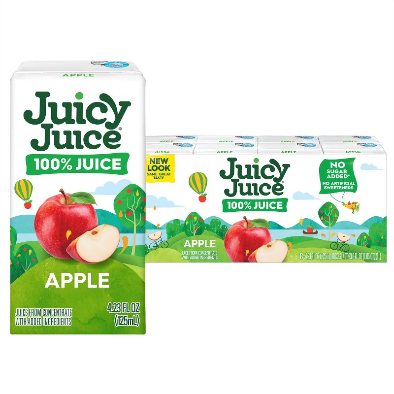 Juicy Juice Fun Size Apple 100% Juice - 8pk/4.23 fl oz Boxes, 1 of 8