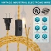 Unique Bargains Vintage Twisted Cloth Covered Lamp Wire with Switch Button and Plug - 3 of 4