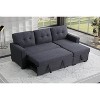 TiranisuBest Modern L-Shaped Velvet Sleeper Sofa with Reversible Chaise, Pull-Out Bed & Hidden Storage, Convertible Corner Sofa for Living Room - 4 of 4