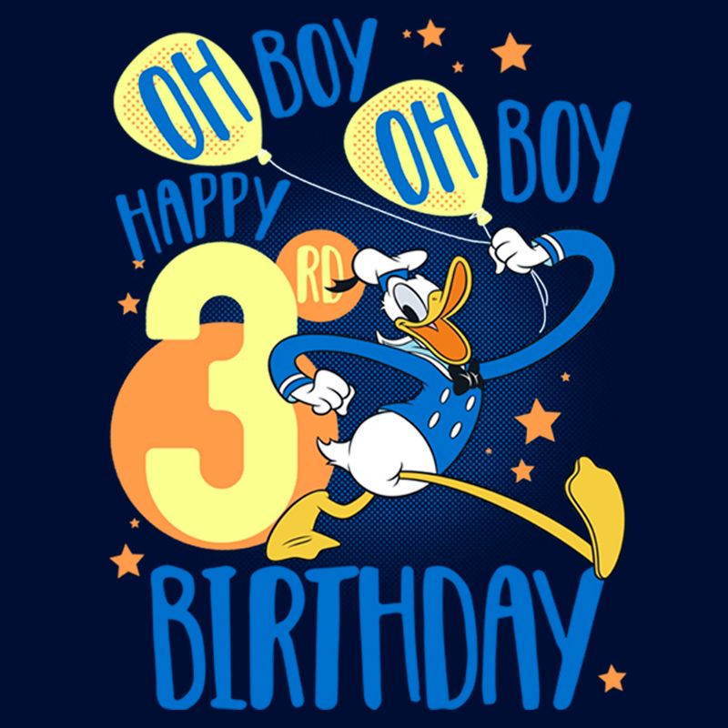 Boy's Mickey & Friends Donald Happy 3rd Birthday T-Shirt, 2 of 5