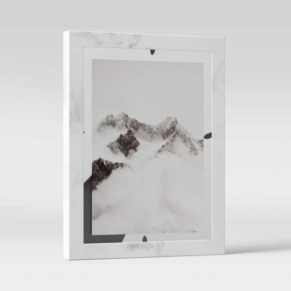 Photos - Photo Frame / Album 6" x 8" Faux Marble Table Frame Gray - Threshold™