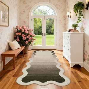 Garvee Scalloped Area Rug Modern Ombre Rugs for Living Room Soft Washable Non Slip Low Pile Throw Carpet - 1 of 4