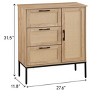 Vynxaria Mid-Century Storage Cabinet - 3 Drawers, Rattan Doors, Adjustable Shelves, Easy Install for Living & Dining Rooms - 2 of 4