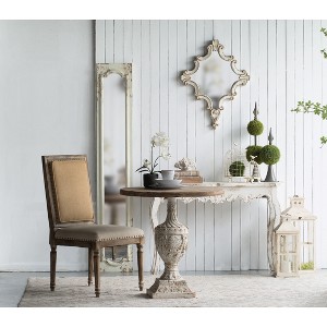 Vynxaria 30" x 23.5" Artistic White Diamond Scrollwork Mirror for Home Accent - 1 of 4