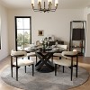 POVISON Mid-Century Modern Wood Dining Chairs Set of 2, White & Black Leather Side Table, Fully Assembled - 2 of 4