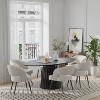 Lirago Black Elliptical Dining Table 67x33.5x31 Inch Seats 6 with Tapered Pedestal Base - 3 of 4