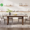 71" Dining Table for 6-8 Large Long Kitchen Table with Sturdy Frame & Triangular Legs Retro Brown - 3 of 4