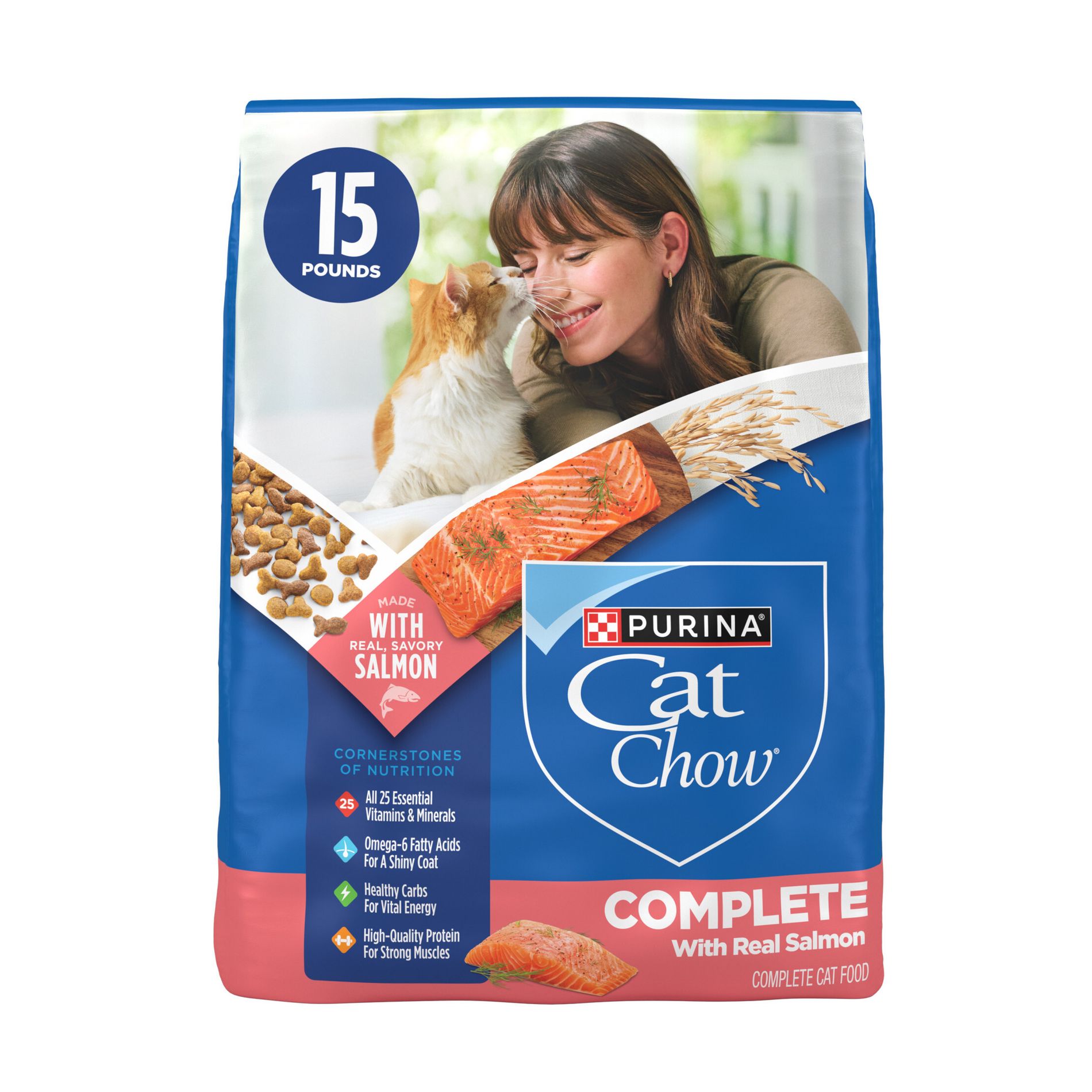 Purina Cat Chow Complete Fish, Seafood and Salmon Flavor Dry Cat Food - 15lbs