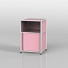 Fortune Candy 25.39'' Tall 1 Door Modular Design Metal Nightstand, Brown (Pink) - 3 of 4
