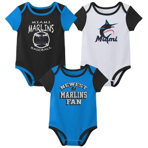 MLB Miami Marlins Infant Boys' 3pk Bodysuit - 1 of 4