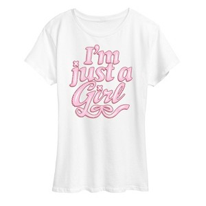Women's - Instant Message - Im Just A Girl Short Sleeve Graphic T-Shirt - 1 of 4