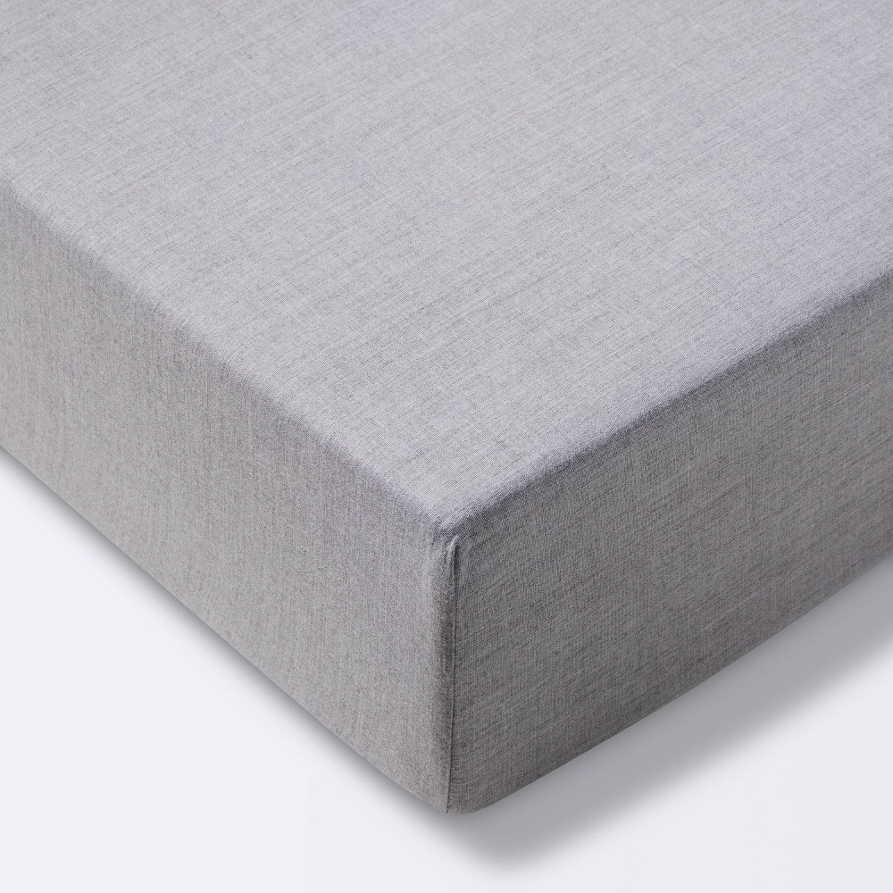 Photos - Bed Linen Fitted Crib Sheet Solid - Cloud Island™ Dark Gray