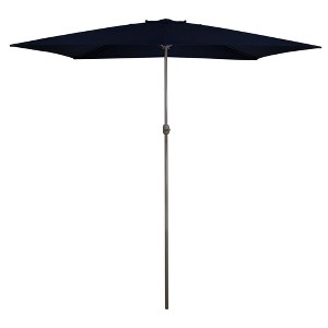 Northlight 10' x 6.5' Outdoor Patio Market Umbrella with Hand Crank - Blue - 1 of 4