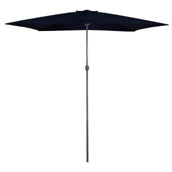Northlight 10' x 6.5' Outdoor Patio Market Umbrella with Hand Crank - Blue