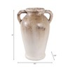 Textured Rustic Terracotta Vase with Handles Design - Perfect Flower Vase for Living Room, Bedroom, Office, and Room Decor - 3 of 4