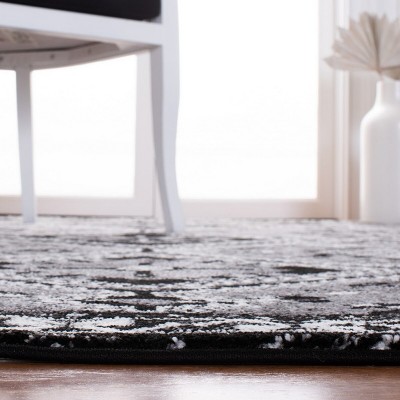 Antique Patina Square Area Rug 79" - Gray Synthetic Hand-Knotted