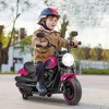 Costway 6V Kids Electric Motorcycle with Training Wheels LED Headlights Music Board Blue/Pink/Red - 2 of 4