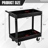 2 Tier Metal Utility Cart,330 Lbs Metal Heavy Duty Collapsible Utility Cart On Wheels,for Mechanic, Garage,Workshop, Warehouse & Repair Shop - 2 of 4