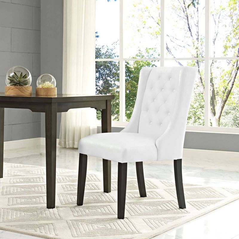 Baronet Tufted Vinyl Upholstery Dining Chair White - Modway, 5 of 6