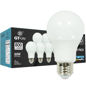 GT-Lite 10pk 800 Lumen 5000K 60W LED A19 Bulb Equivalent E26 - 1 of 4