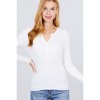 Slickblue Viscose Henley Sweater, Long Sleeves & Soft Knit, Women's Pullover, Casual Style, Khaki/White/Burgundy, S-L - 2 of 4