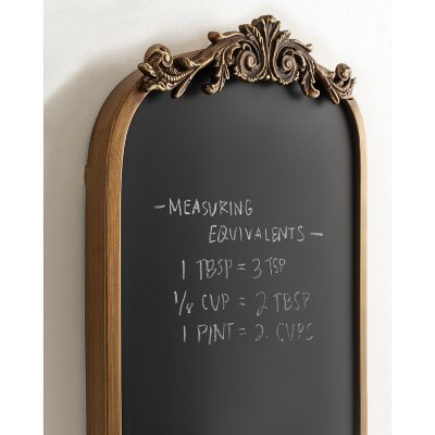 Gold Ornate Magnetic Chalkboard with Decorative Frame, 13 x 25